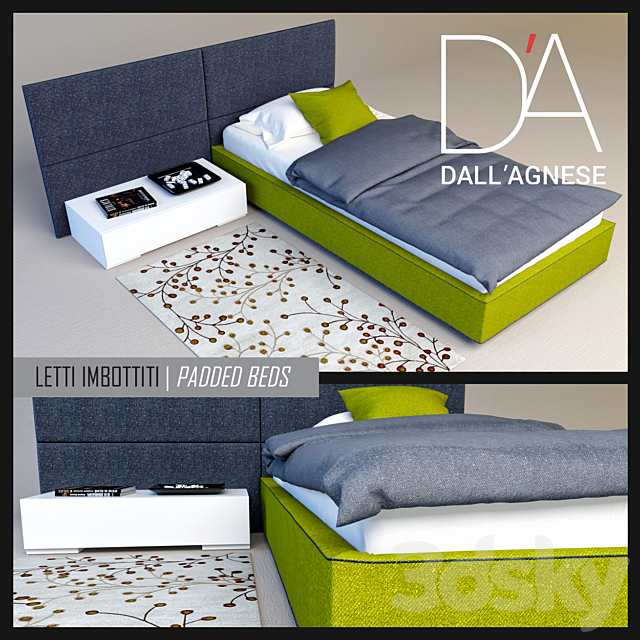 Teenager bed Dallagnese Square and Sommier 3DSMax File - thumbnail 1