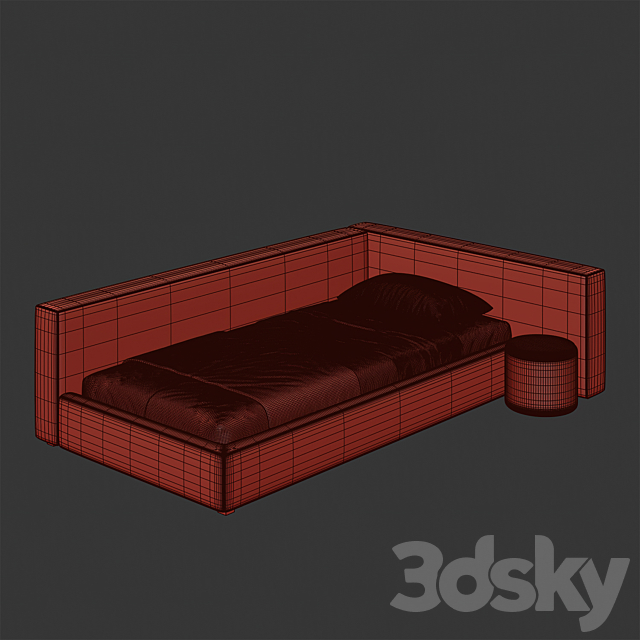 The bed in the children’s room BOCA MINI BED 001 3DS Max Model - thumbnail 6