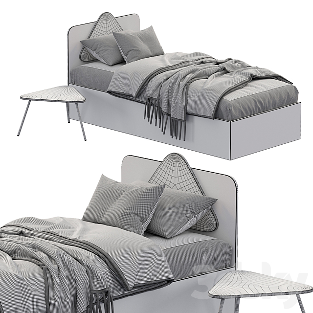 TRIO SINGLE BED 2 by Nidi 3DSMax File - thumbnail 5