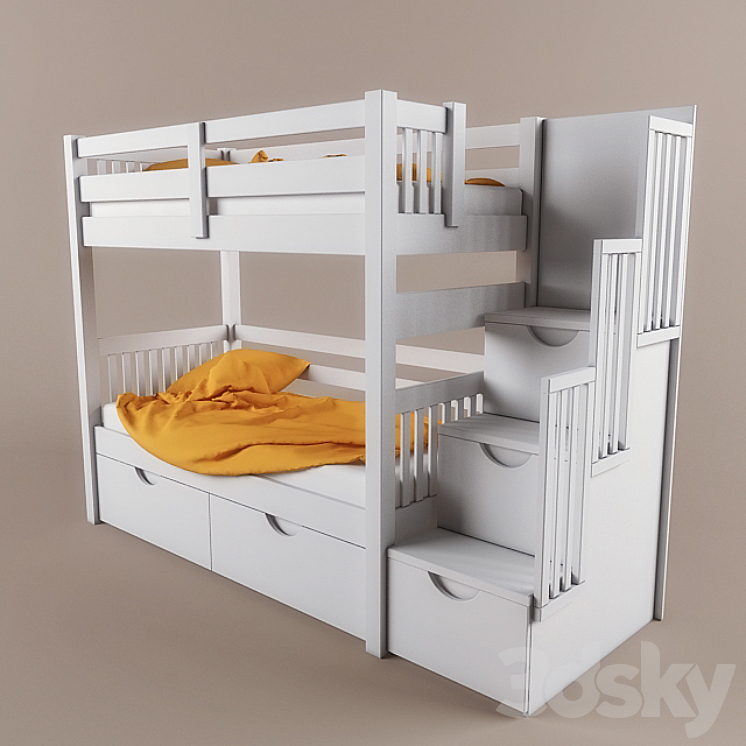 two bunk bed 3DS Max - thumbnail 2