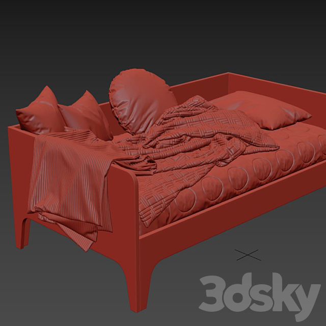 West Elm Oeuf Perch Toddler Bed 3DSMax File - thumbnail 4