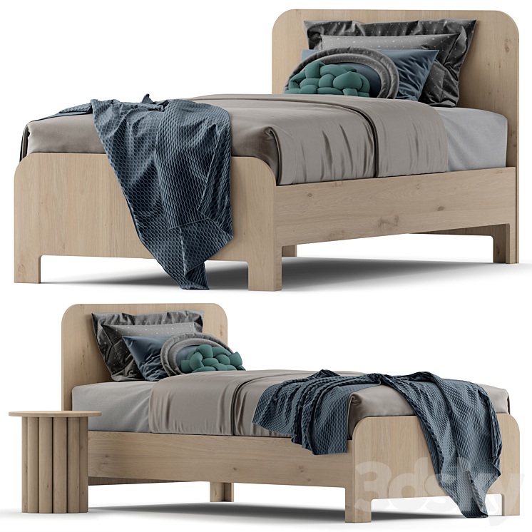 Westelm Studio Duc Juno single bed 3DS Max Model - thumbnail 1