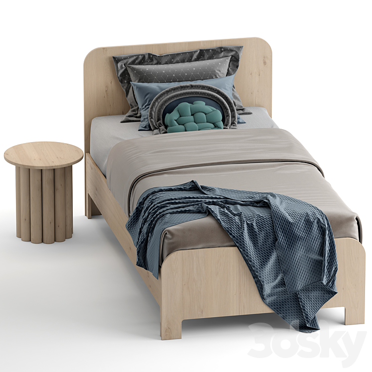 Westelm Studio Duc Juno single bed 3DS Max Model - thumbnail 2