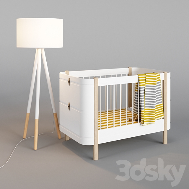 Wood Mini + Basic Bed And Zuiver Highland Floor Lamp 3ds Max - thumbnail 2