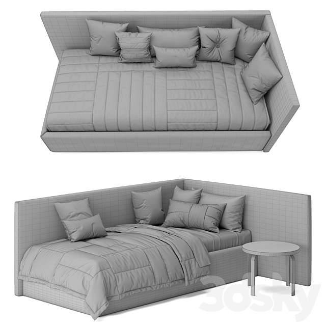 WoodNotes Corner Bed 3DSMax File - thumbnail 4