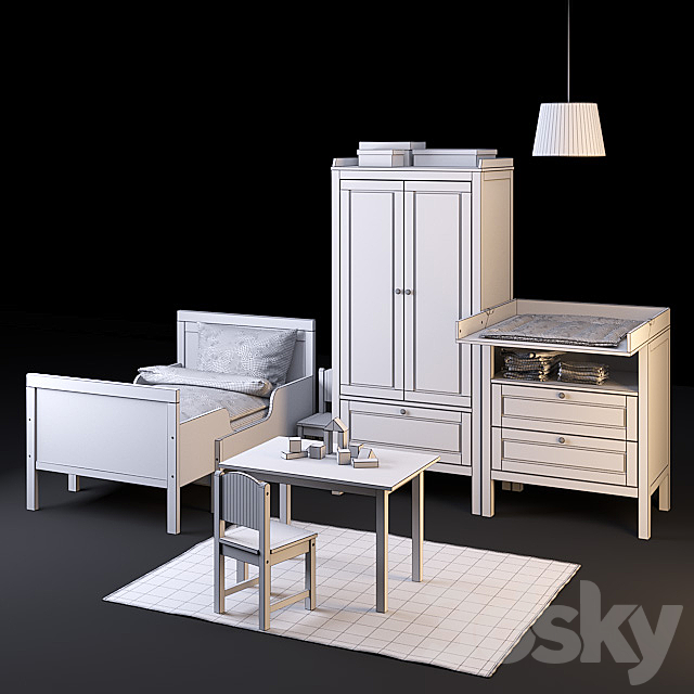 A set of furniture SUNDVIK from IKEA for children 3DSMax File - thumbnail 3