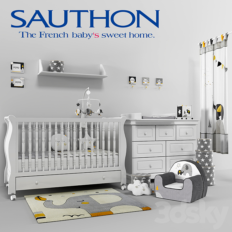 Baby room – SAUTHON Babyfan – SAUTHON Elodie Blanc 3DS Max - thumbnail 1