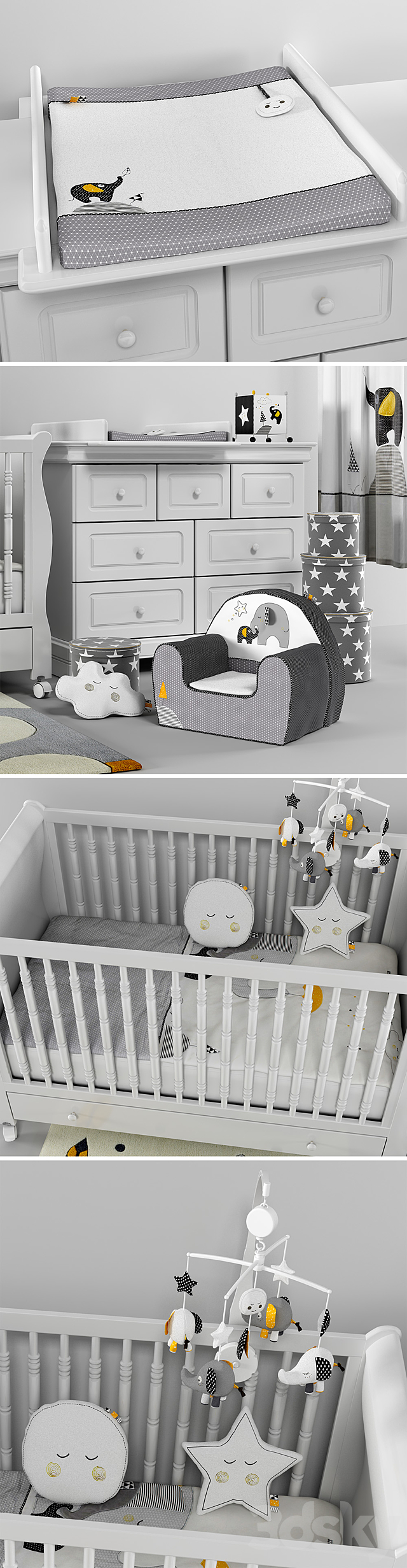 Baby room – SAUTHON Babyfan – SAUTHON Elodie Blanc 3DSMax File - thumbnail 2