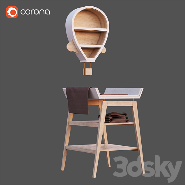 Child room (baby) Furnitures 01 3DS Max Model - thumbnail 3