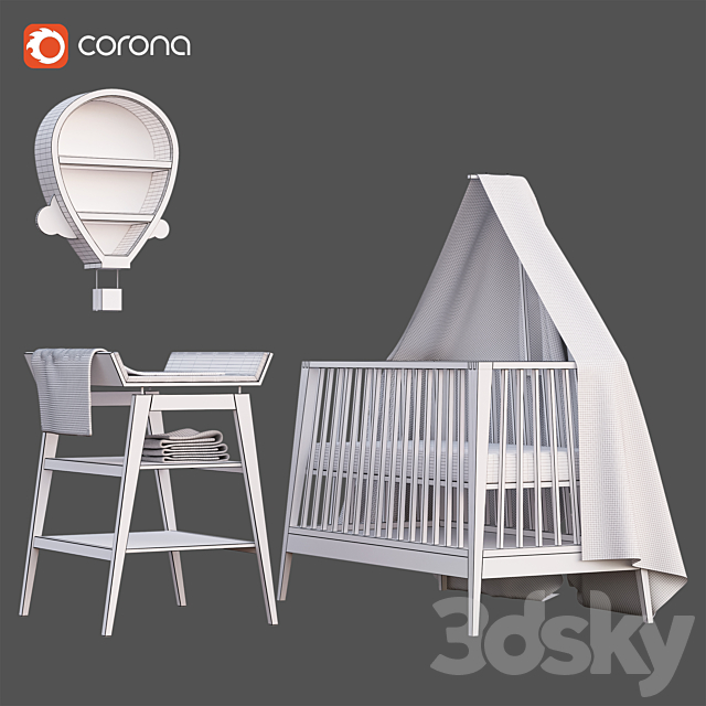 Child room (baby) Furnitures 01 3DS Max Model - thumbnail 4