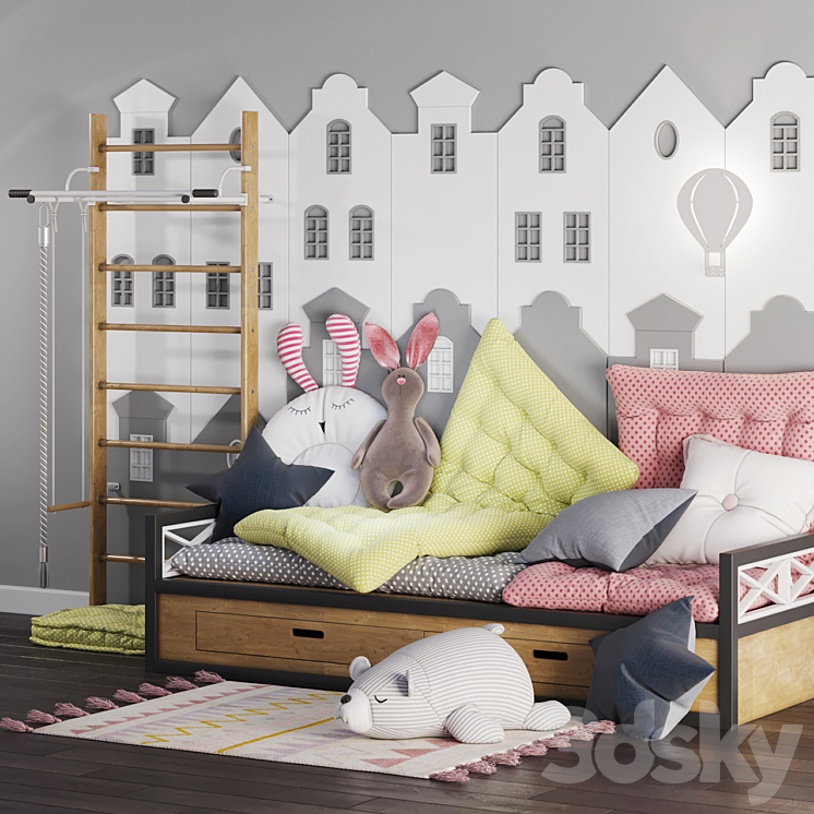 children room set 2 3DS Max - thumbnail 1