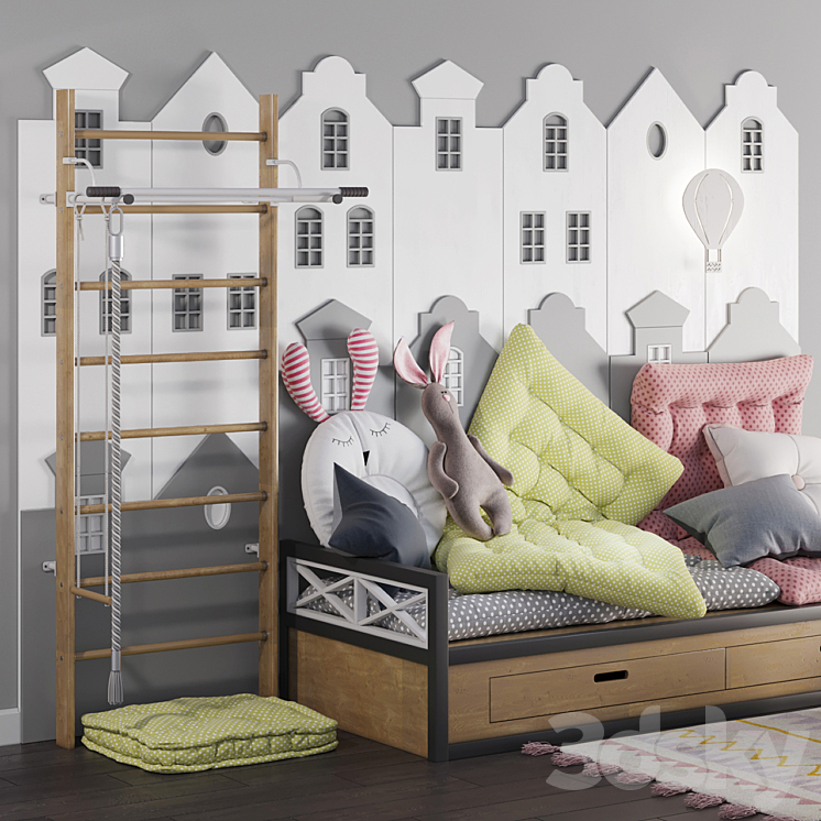 children room set 2 3DS Max - thumbnail 2