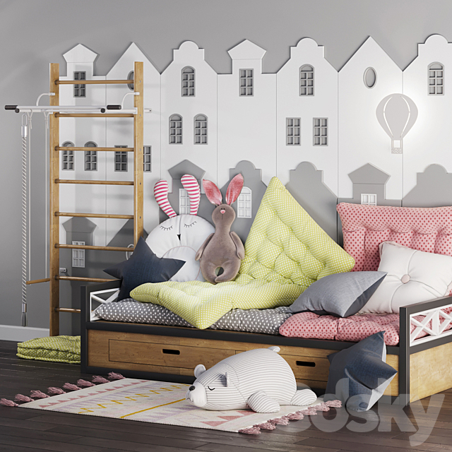 children room set 2 3DSMax File - thumbnail 1