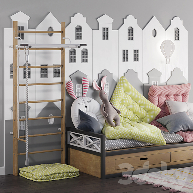 children room set 2 3DSMax File - thumbnail 2