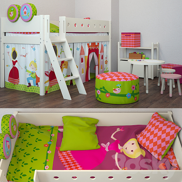 Children’s furniture and textiles from the Flexa 3ds Max - thumbnail 1