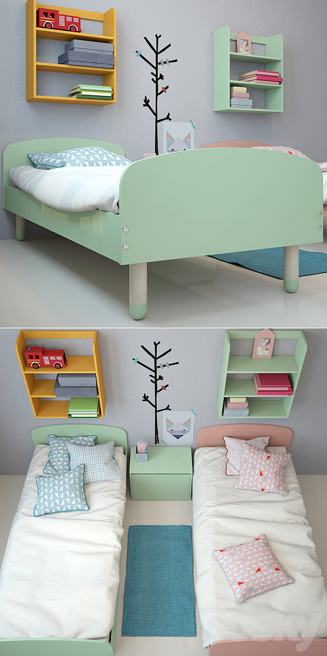 Children’s furniture Flexa by Play 3DS Max Model - thumbnail 2