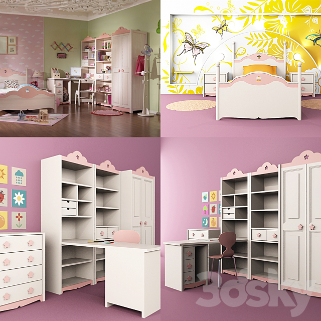 children’s furniture for girls 3DS Max Model - thumbnail 1