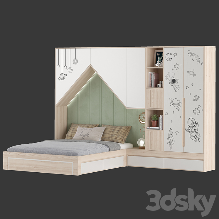 Childrens furniture set 01 3DS Max - thumbnail 2