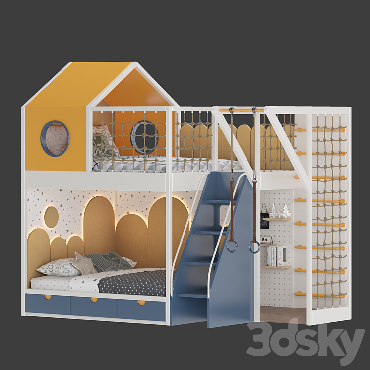 Childrens furniture set 03 3DS Max - thumbnail 1