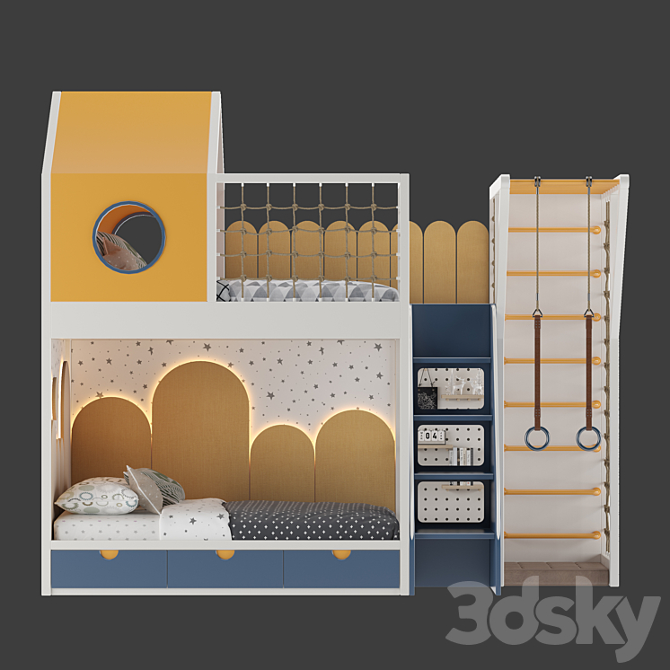 Childrens furniture set 03 3DS Max - thumbnail 2