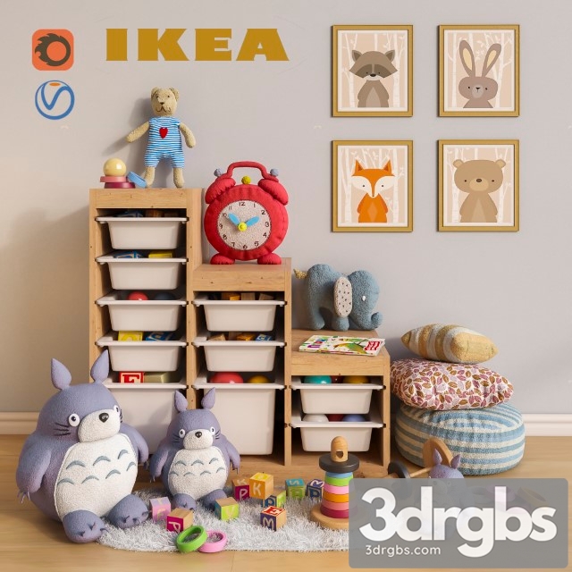 Furniture and Toys IKEA Decor For a Children 3dsmax Download - thumbnail 1