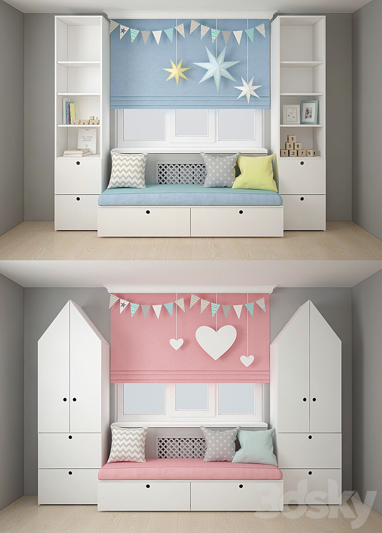 furniture for children 3 3DS Max - thumbnail 2