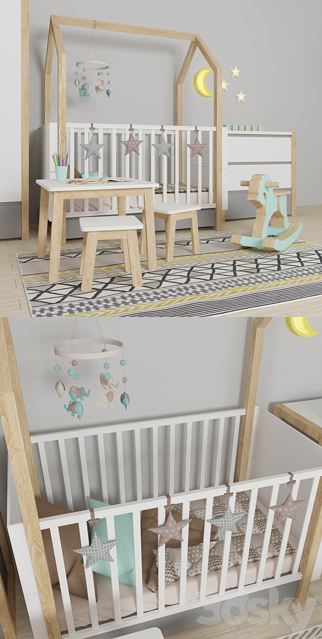 Furniture in the nursery Pinette Bellamy 3DS Max Model - thumbnail 2