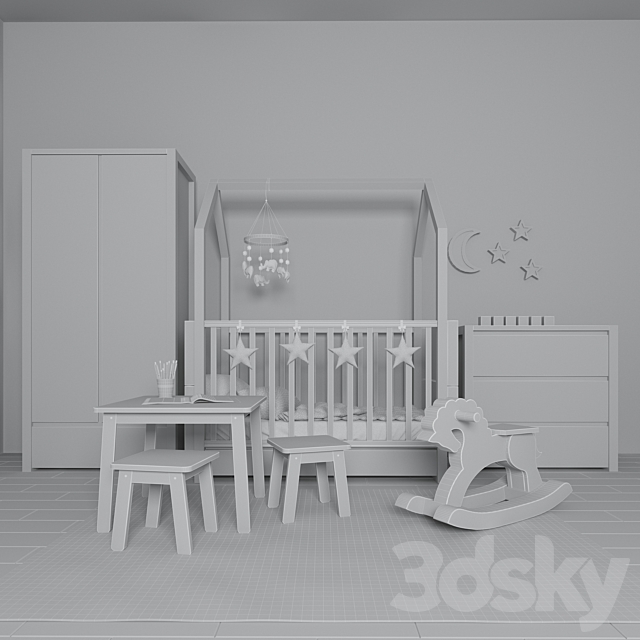 Furniture in the nursery Pinette Bellamy 3DS Max Model - thumbnail 3