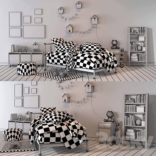 Girl bedroom set 02 3DSMax File - thumbnail 2