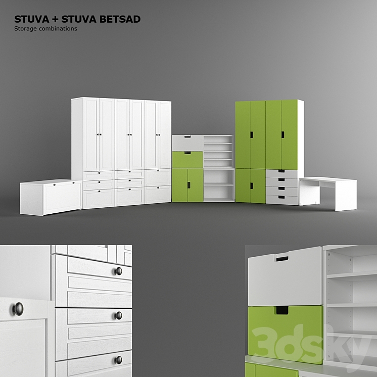 Ikea STUVA & Ikea STUVA BETSAD Sets 3DS Max - thumbnail 1