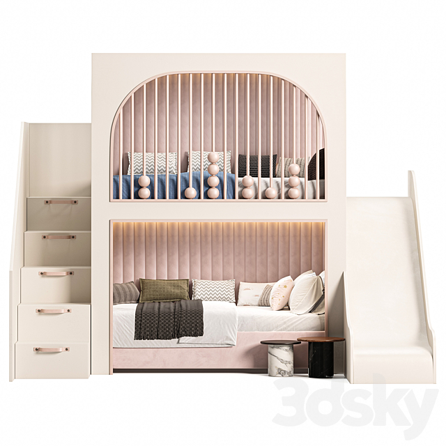 Kids bedroom 02 3DS Max Model - thumbnail 3