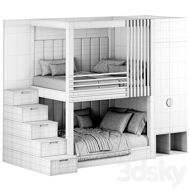 kids bedroom 04 3DS Max Model - thumbnail 5