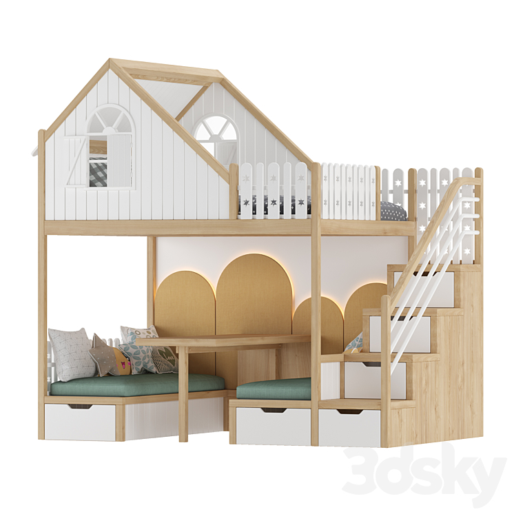 Kids Room Bed 02 3DS Max - thumbnail 1