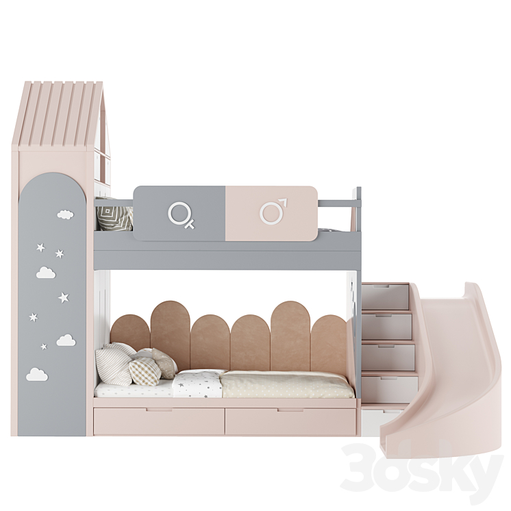 Kids Room Bed 05 3DS Max Model - thumbnail 1