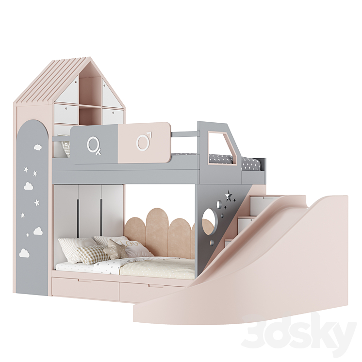 Kids Room Bed 05 3DS Max Model - thumbnail 2