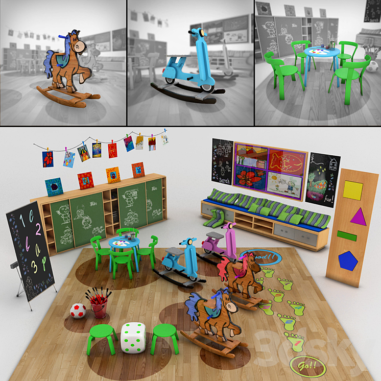 KINDERGARTEN SET 3DS Max - thumbnail 1