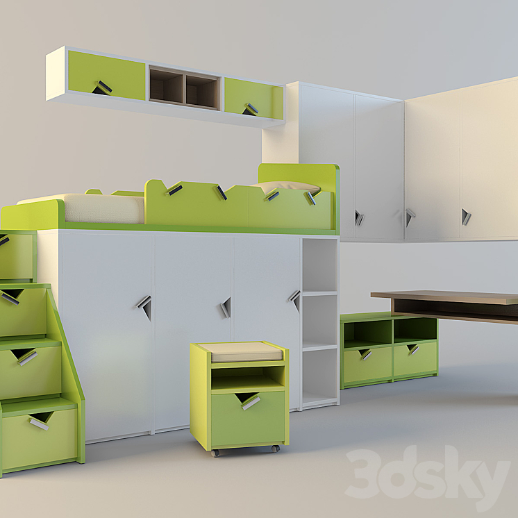 Modular furniture for the nursery. 3DS Max - thumbnail 2