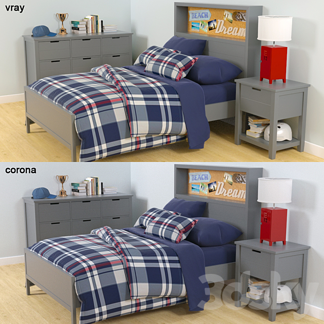 pottery barn bed sutton 3DSMax File - thumbnail 3