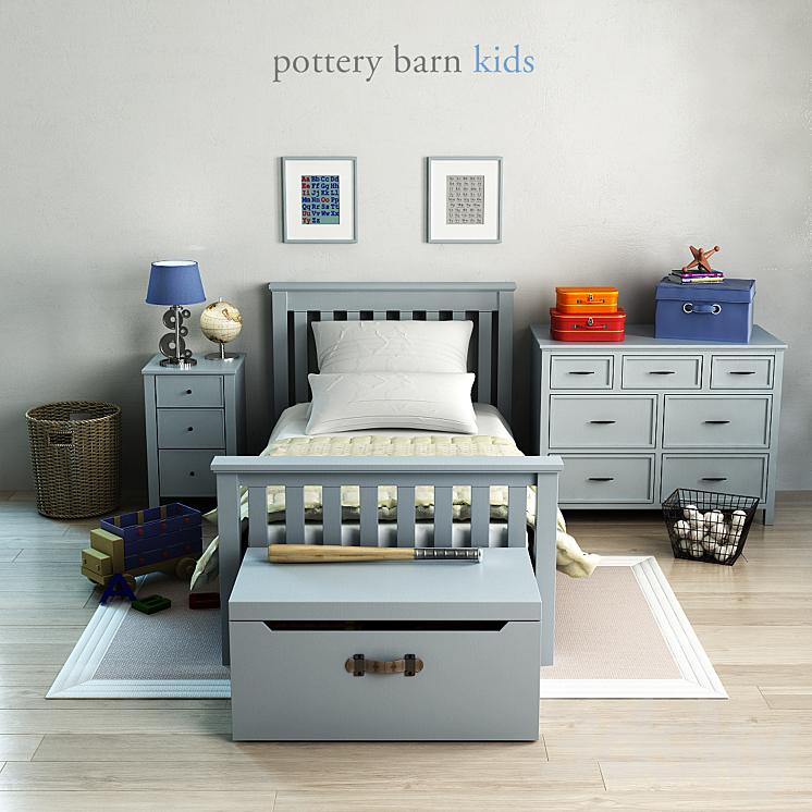 PotteryBarn Elliott Bed 3DS Max - thumbnail 1