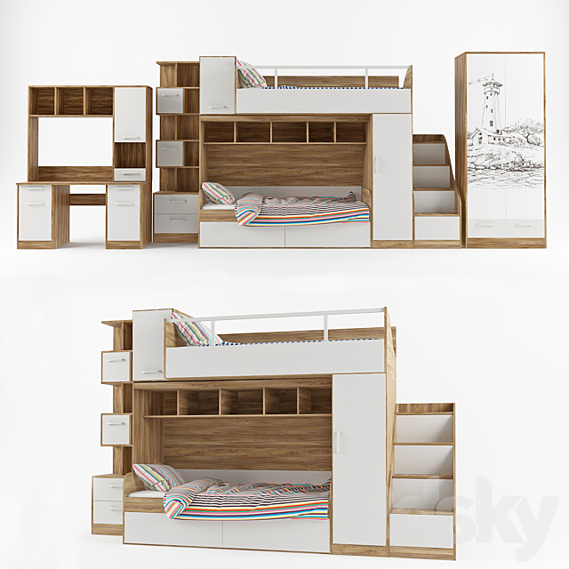 Set children’s furniture collection London 3DSMax File - thumbnail 1