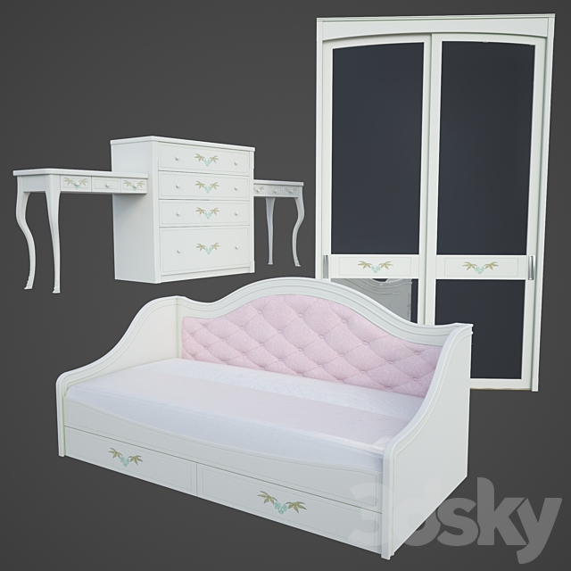 Set children’s furniture in the style of Provence 3DSMax File - thumbnail 2