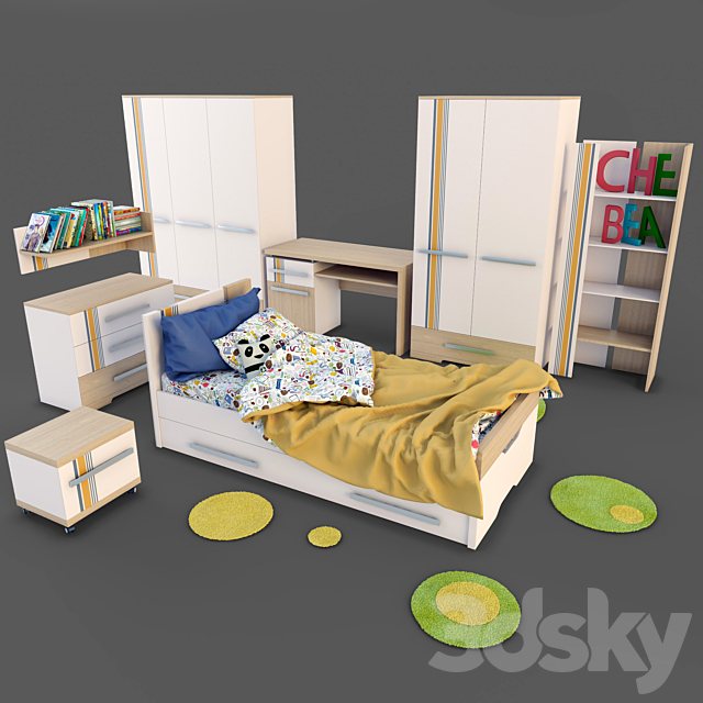 Set children’s furniture Titouan 3DSMax File - thumbnail 1