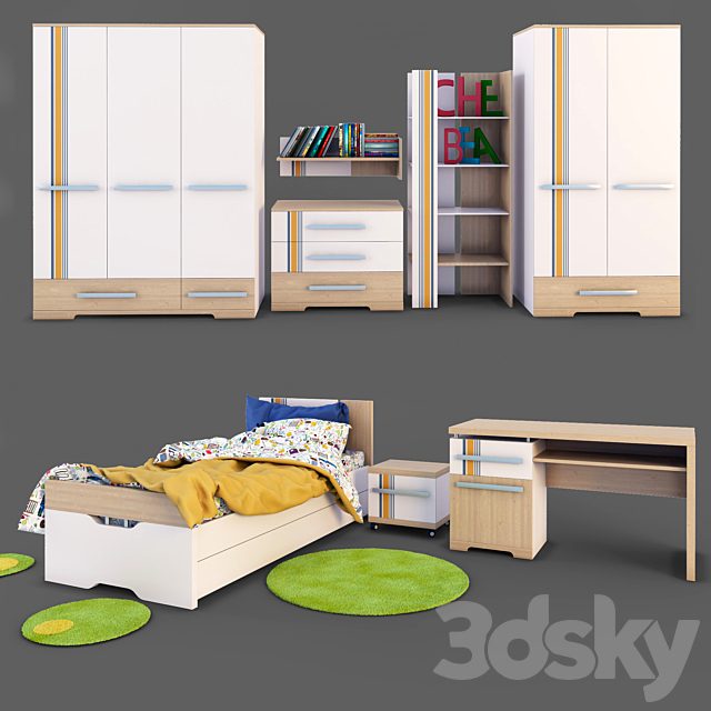 Set children’s furniture Titouan 3DSMax File - thumbnail 3