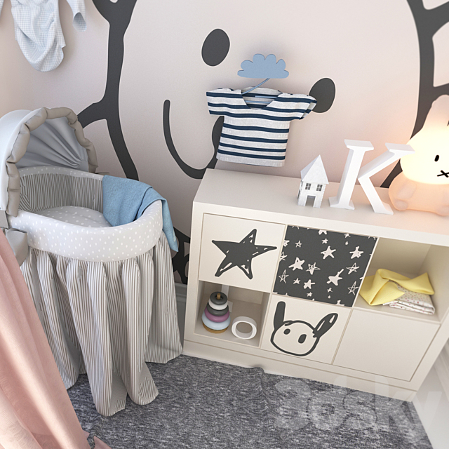 Set for children with cradle 3DSMax File - thumbnail 3