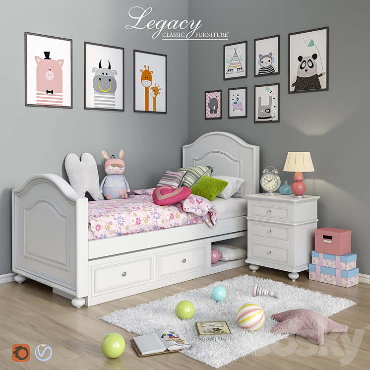 Set of furniture and accessories for the bedroom Legacy Classic set 4 3DS Max - thumbnail 1