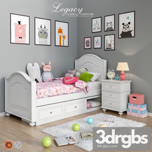 Set of Furniture and Accessories for The Bedroom Legacy Classic Set 4 3dsmax Download - thumbnail 1