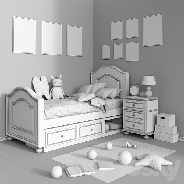 Set of furniture and accessories for the bedroom Legacy Classic set 4 3DSMax File - thumbnail 3