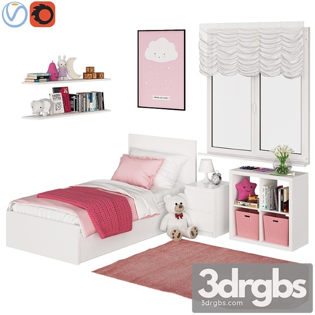 Universal Children Room Pink 3dsmax Download - thumbnail 1