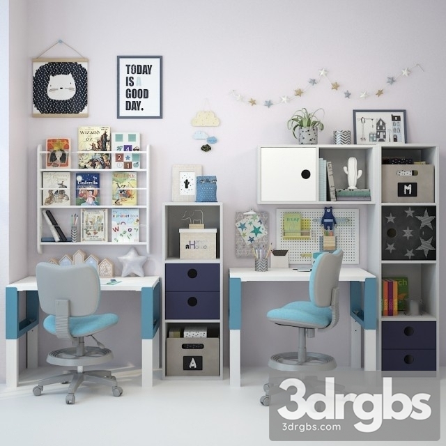 Writing Table And Decor 02 3dsmax Download - thumbnail 1