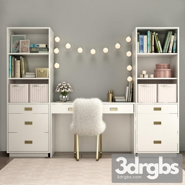 Writing Table And Decor 04 3dsmax Download - thumbnail 1